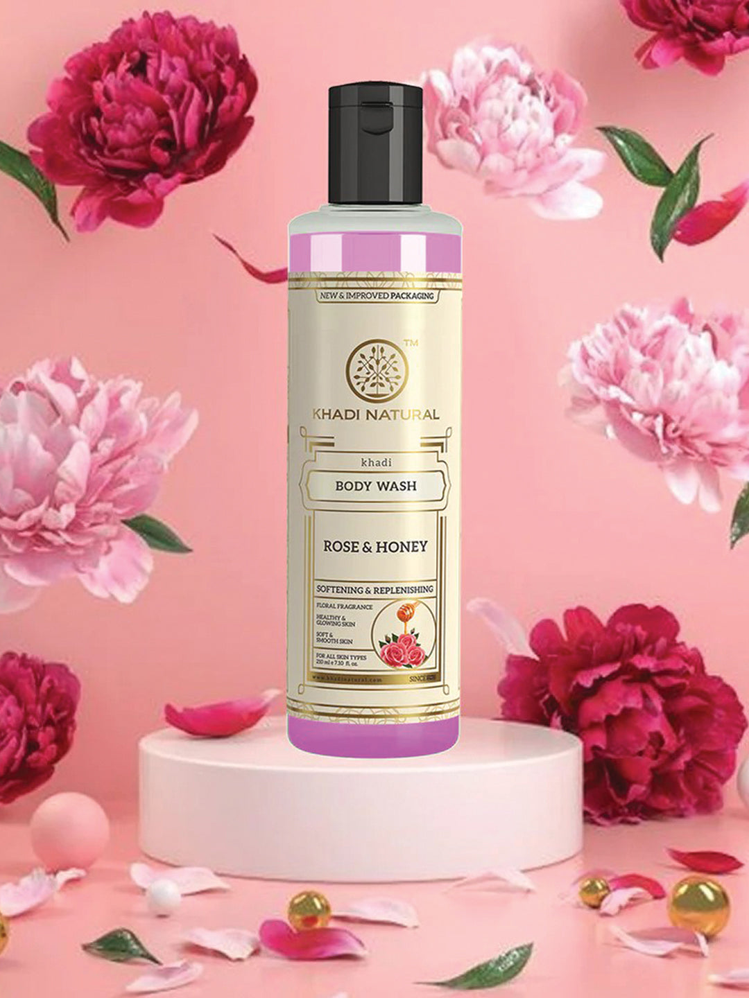 Khadi Natural Rose & Honey Body Wash (210ml)