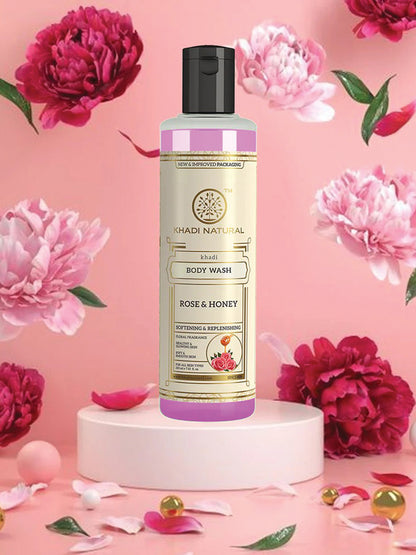 Khadi Natural Rose & Honey Body Wash (210ml)