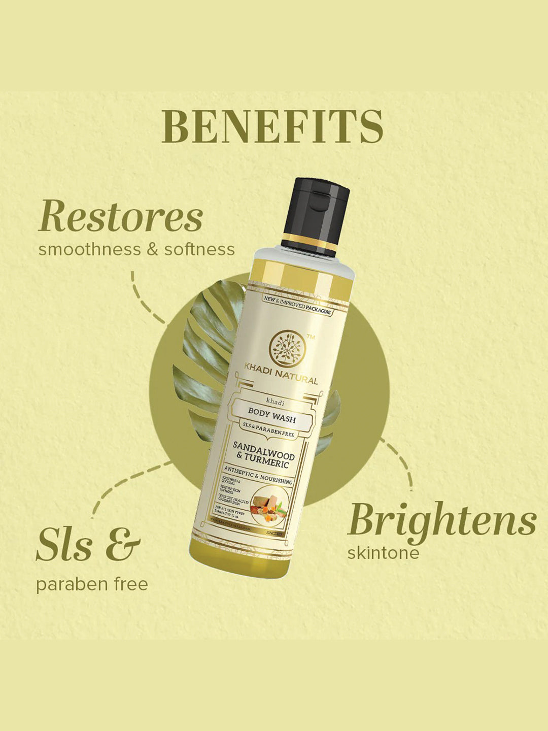 Khadi Natural Sandalwood & Turmeric Body Wash (210ml)