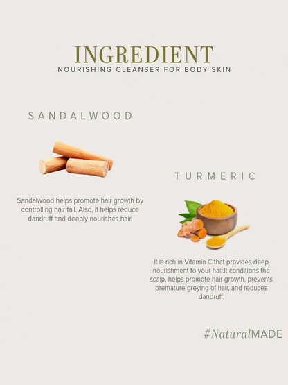 Khadi Natural Sandalwood & Turmeric Body Wash (210ml)