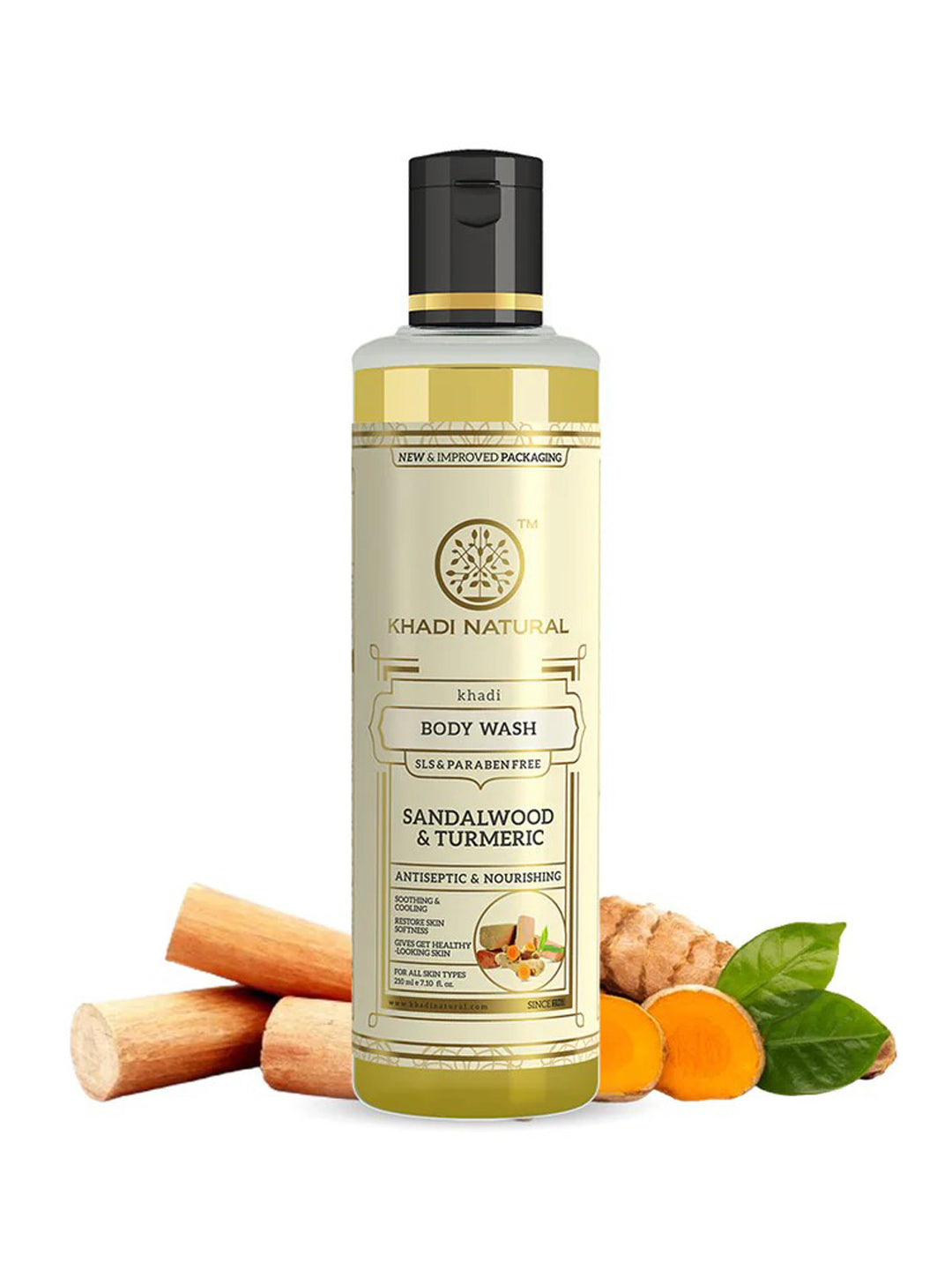 Khadi Natural Sandalwood & Turmeric Body Wash (210ml)