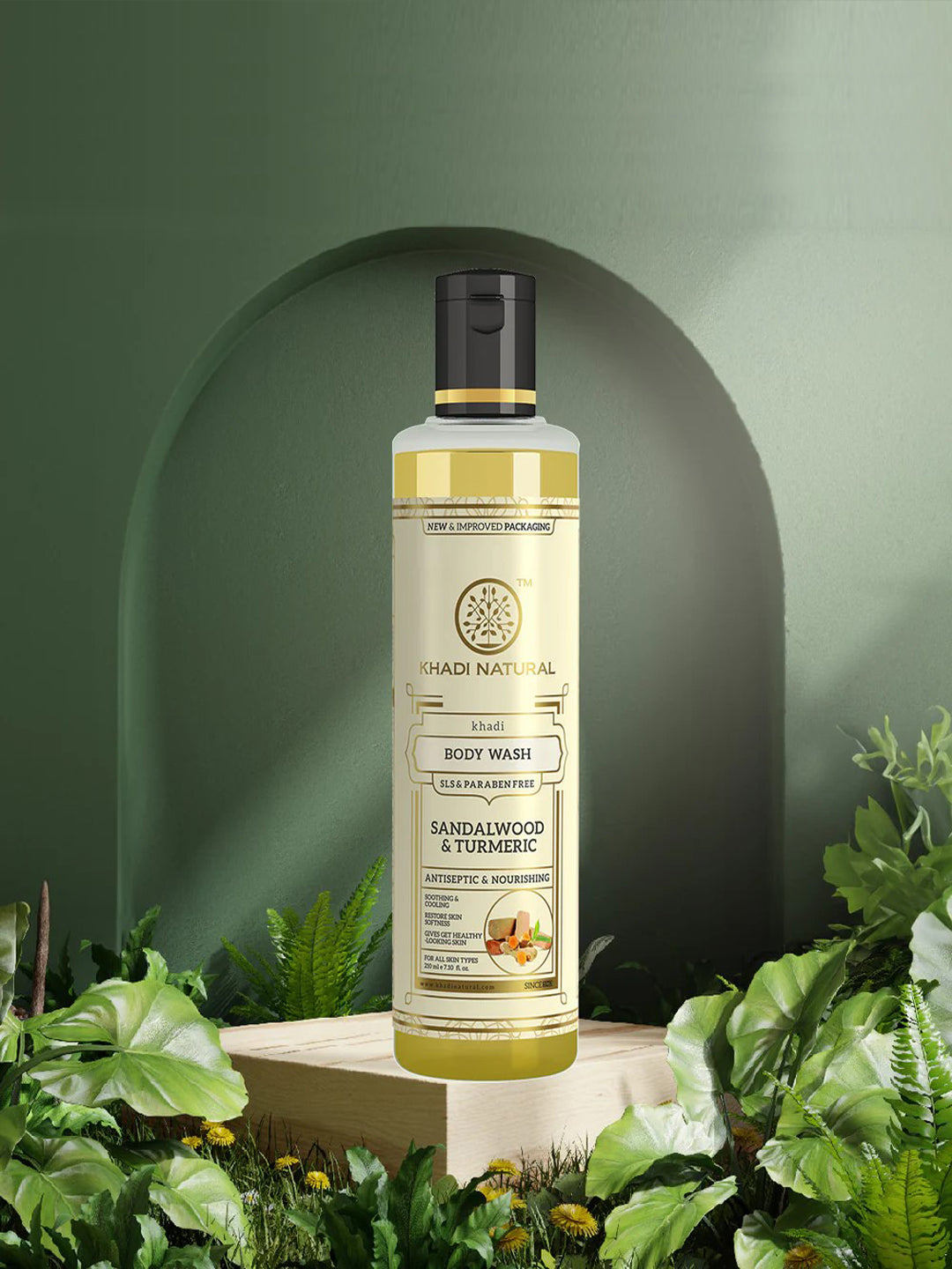 Khadi Natural Sandalwood & Turmeric Body Wash (210ml)