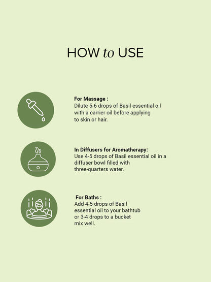 Khadi Natural Basil Essential Oil (15ml)