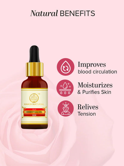 Khadi Natural Rose Essential Oil (15ml)