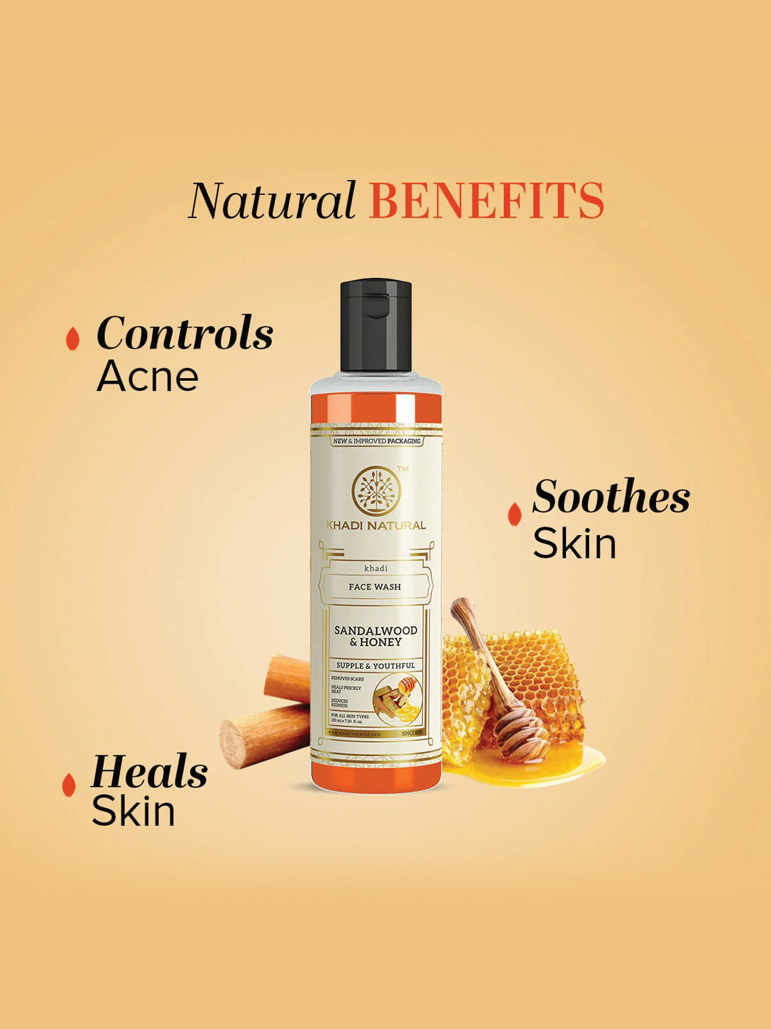 Khadi Natural Sandalwood & Honey Face Wash (210ml)