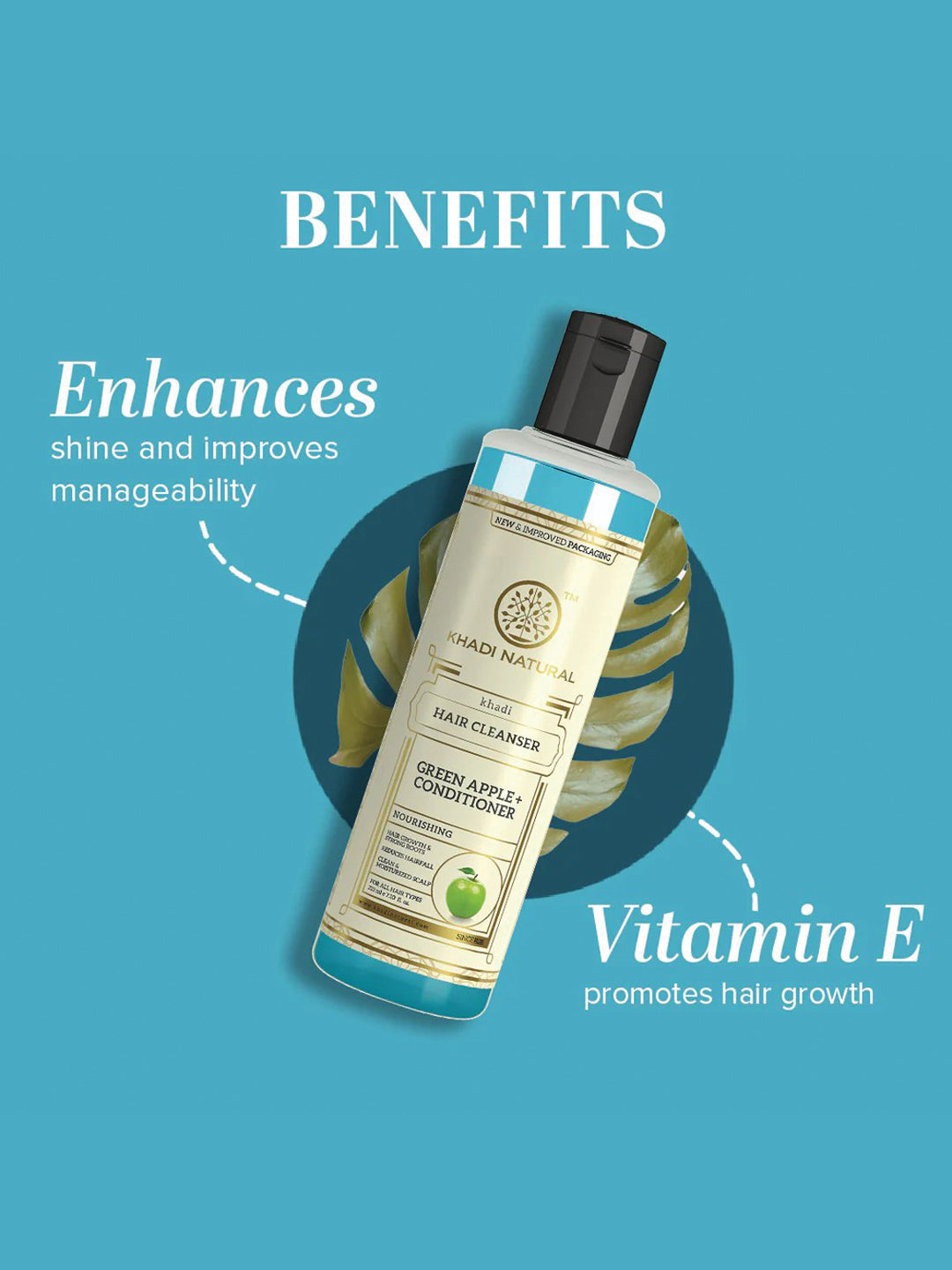 Khadi Natural Green Apple + Conditioner Hair Cleanser (210ml)