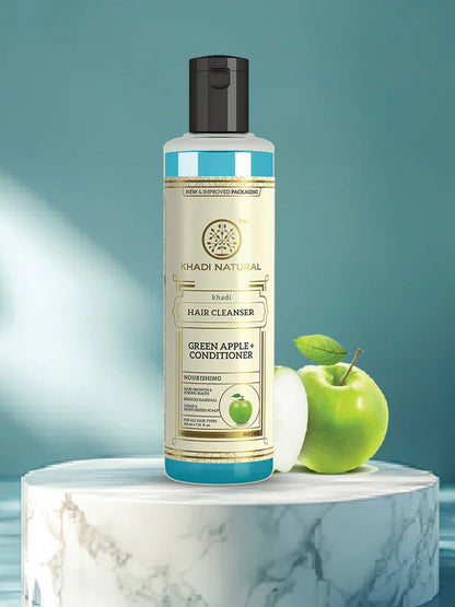 Khadi Natural Green Apple + Conditioner Hair Cleanser (210ml)