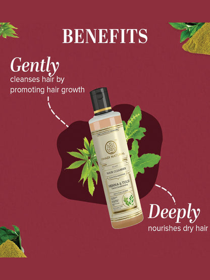 Khadi Natural Henna Tulsi Extra Conditioning Hair Cleanser (210ml)