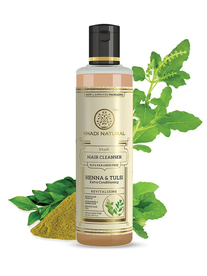 Khadi Natural Henna Tulsi Extra Conditioning Hair Cleanser (210ml)