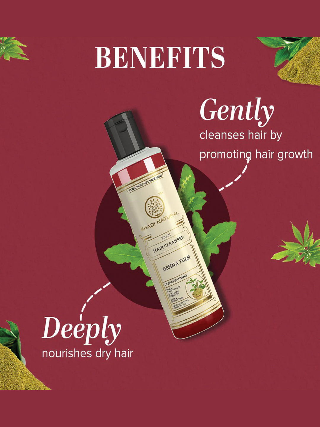 Khadi Natural Henna Tulsi Hair Cleanser (210ml)