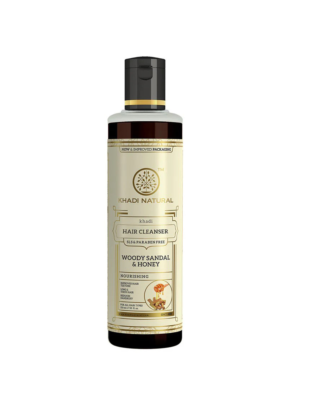 Khadi Natural Woody Sandal & Honey Hair Cleanser (210ml)