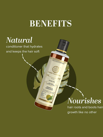 Khadi Natural Henna & Rosemary Hair Oil (210ml)
