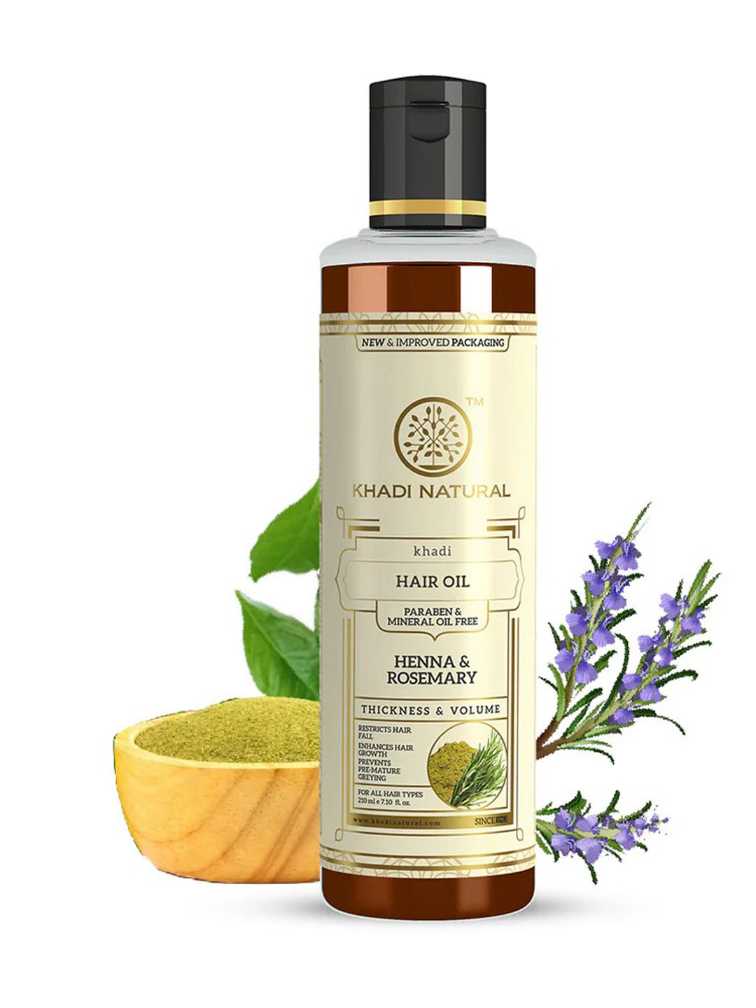 Khadi Natural Henna & Rosemary Hair Oil (210ml)