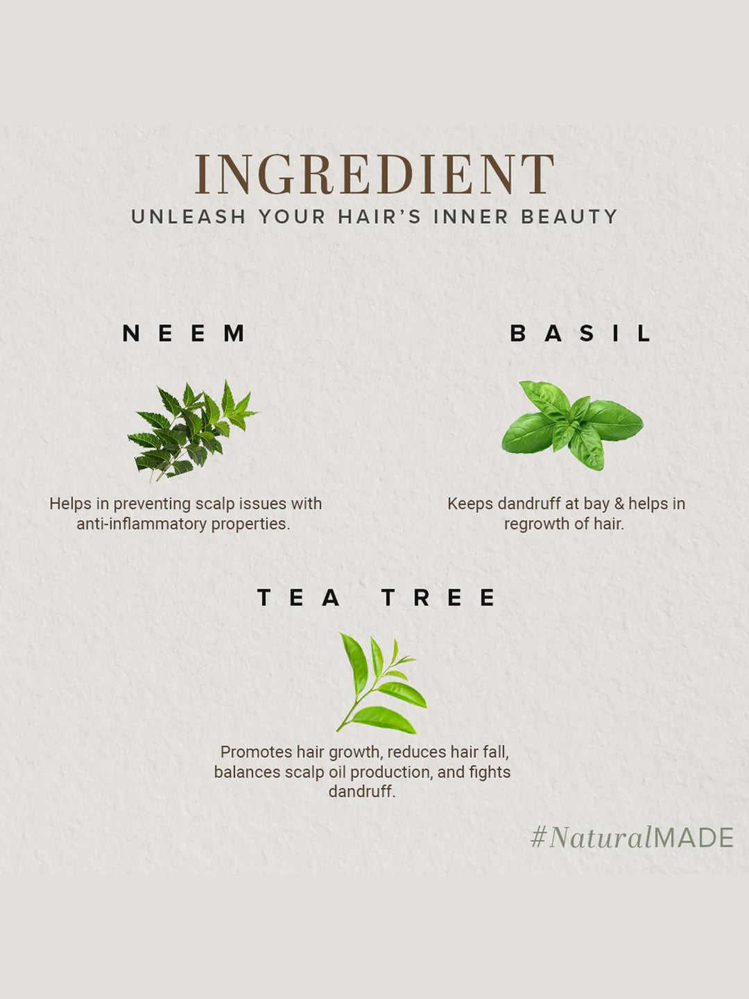 Khadi Natural Neem, Tea Tree & Basil Hair Oil (210ml)