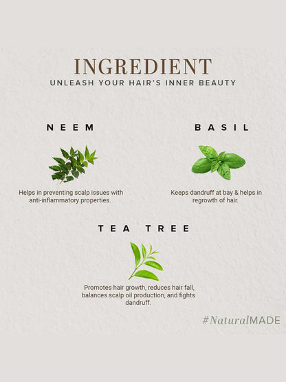 Khadi Natural Neem, Tea Tree & Basil Hair Oil (210ml)