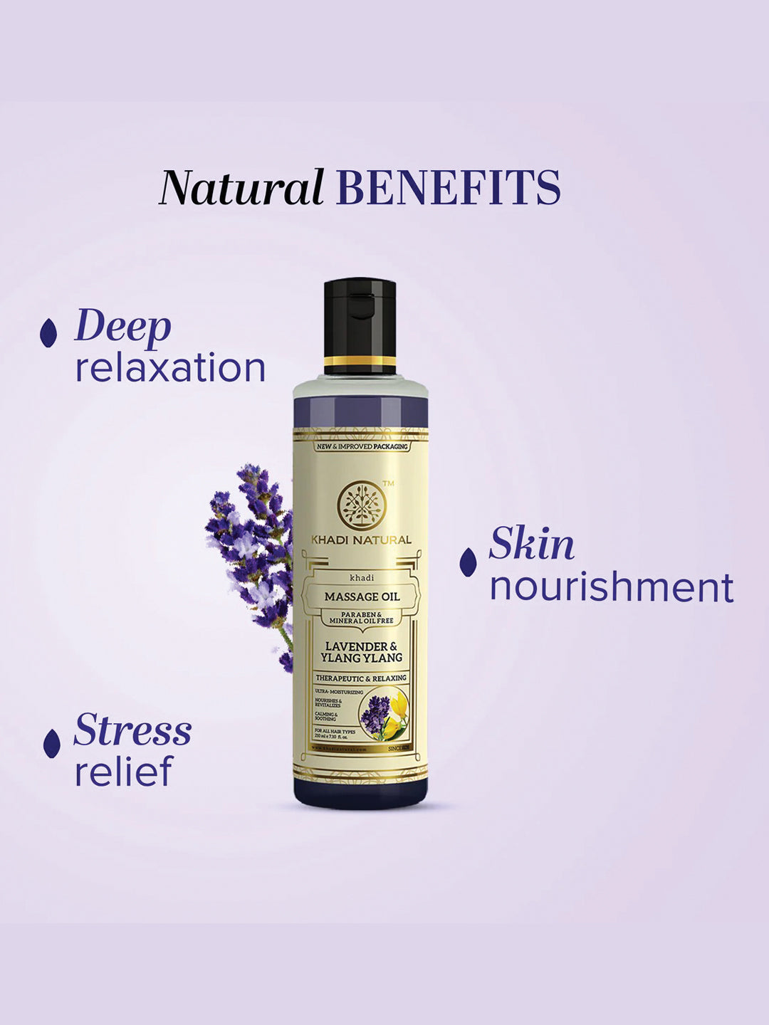 Khadi Natural Lavender & Ylang Ylang Massage Oil (210ml)