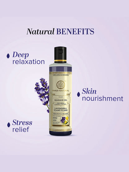 Khadi Natural Lavender & Ylang Ylang Massage Oil (210ml)