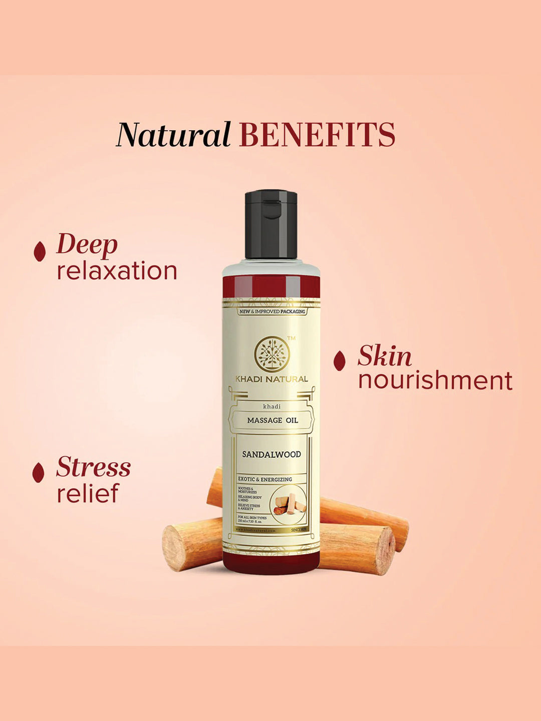 Khadi Natural Sandalwood Massage Oil (210ml)