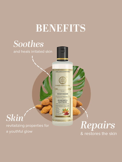 Khadi Natural Almond & Saffron Moisturizer (210ml)