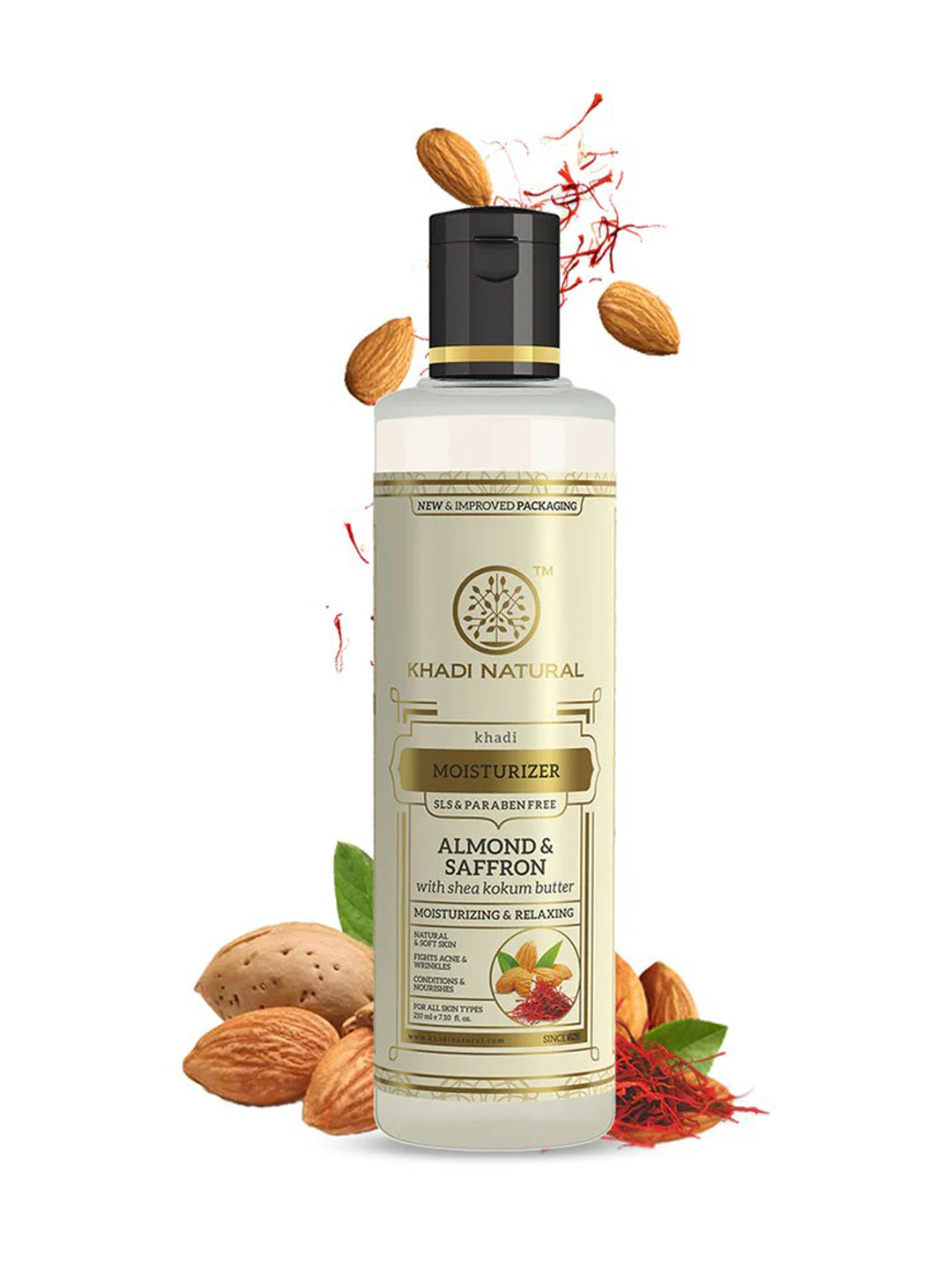 Khadi Natural Almond & Saffron Moisturizer (210ml)