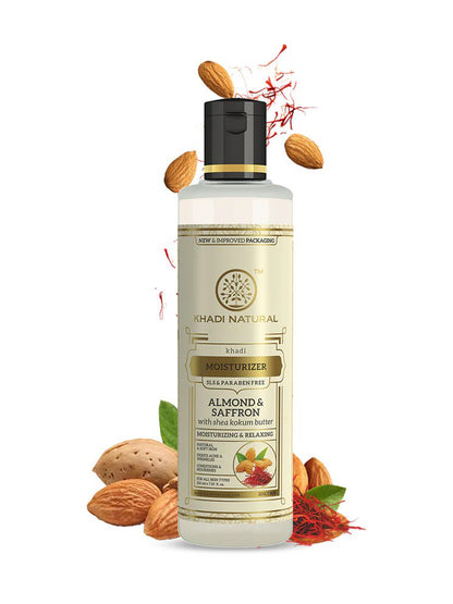 Khadi Natural Almond & Saffron Moisturizer (210ml)