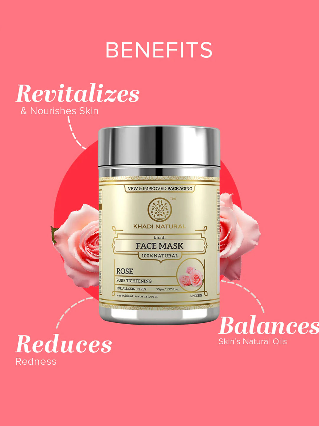 Khadi Natural Rose Face Mask (50g)