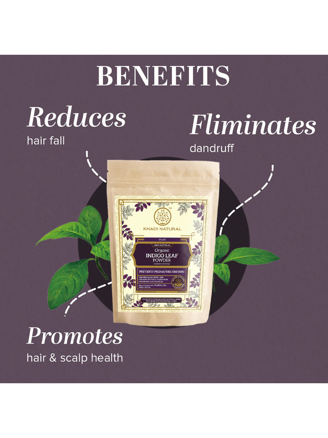 Khadi Natural Organic Indigo Leaf Powder (100g)