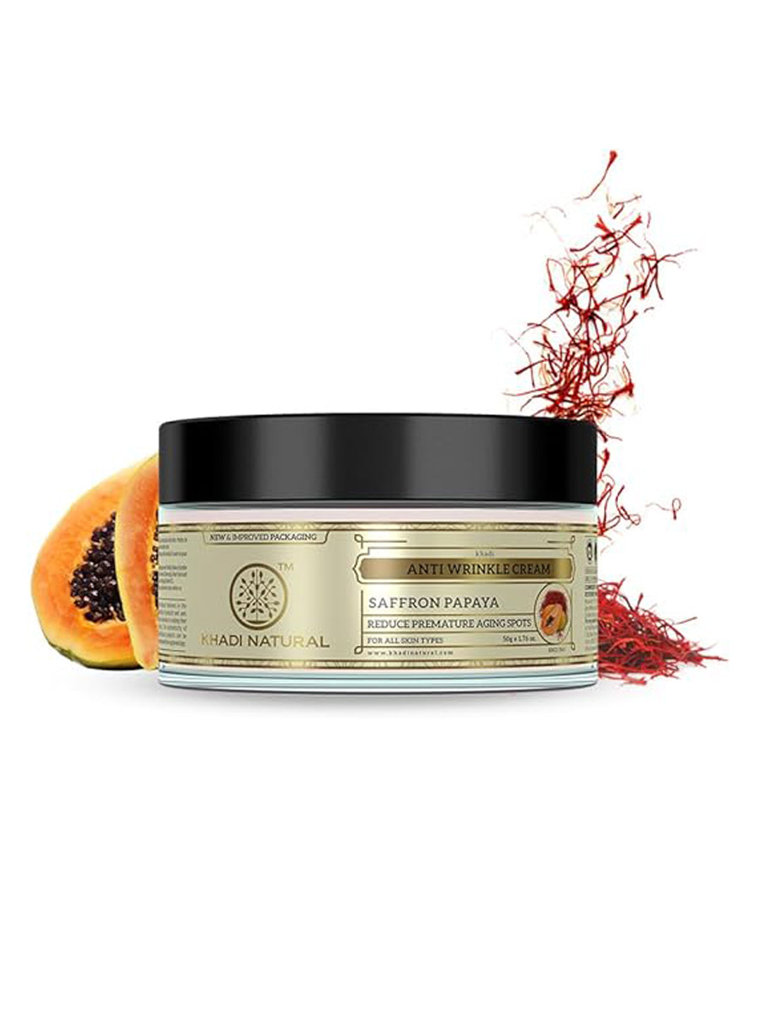 Khadi Natural Saffron & Papaya Anti Wrinkle Cream (50g)