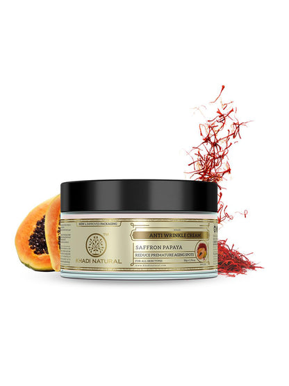 Khadi Natural Saffron & Papaya Anti Wrinkle Cream (50g)