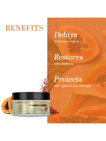 Khadi Natural Saffron & Papaya Anti Wrinkle Cream (50g)