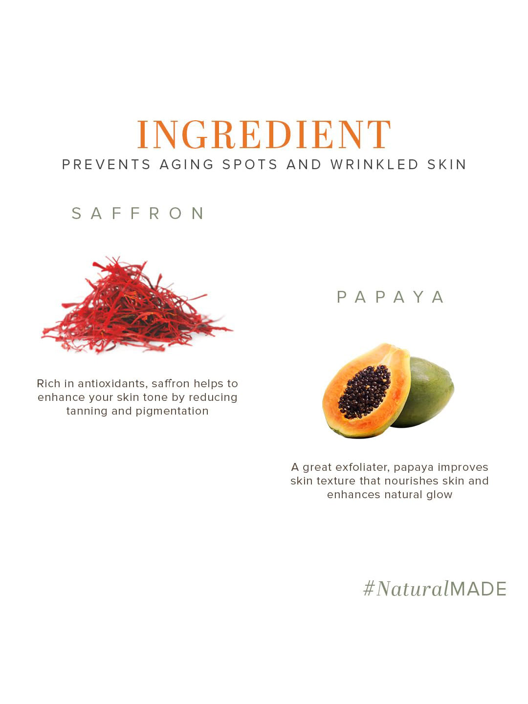Khadi Natural Saffron & Papaya Anti Wrinkle Cream (50g)