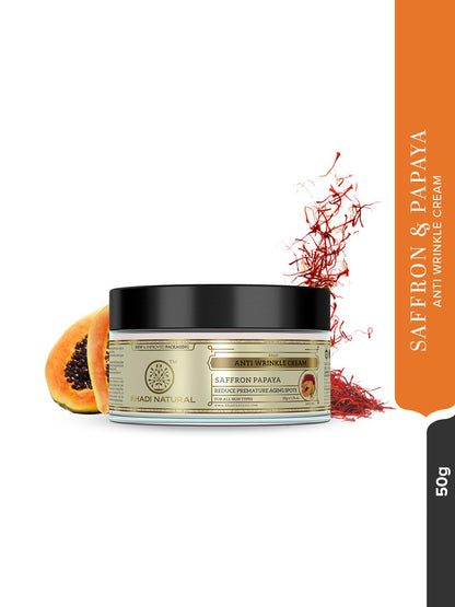 Khadi Natural Saffron & Papaya Anti Wrinkle Cream (50g)