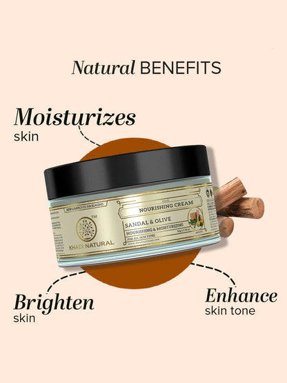 Khadi Natural Sandal & Olive Face Nourishing Cream (50g)