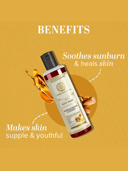 Khadi Natural Sandalwood & Honey Body Wash (210ml)