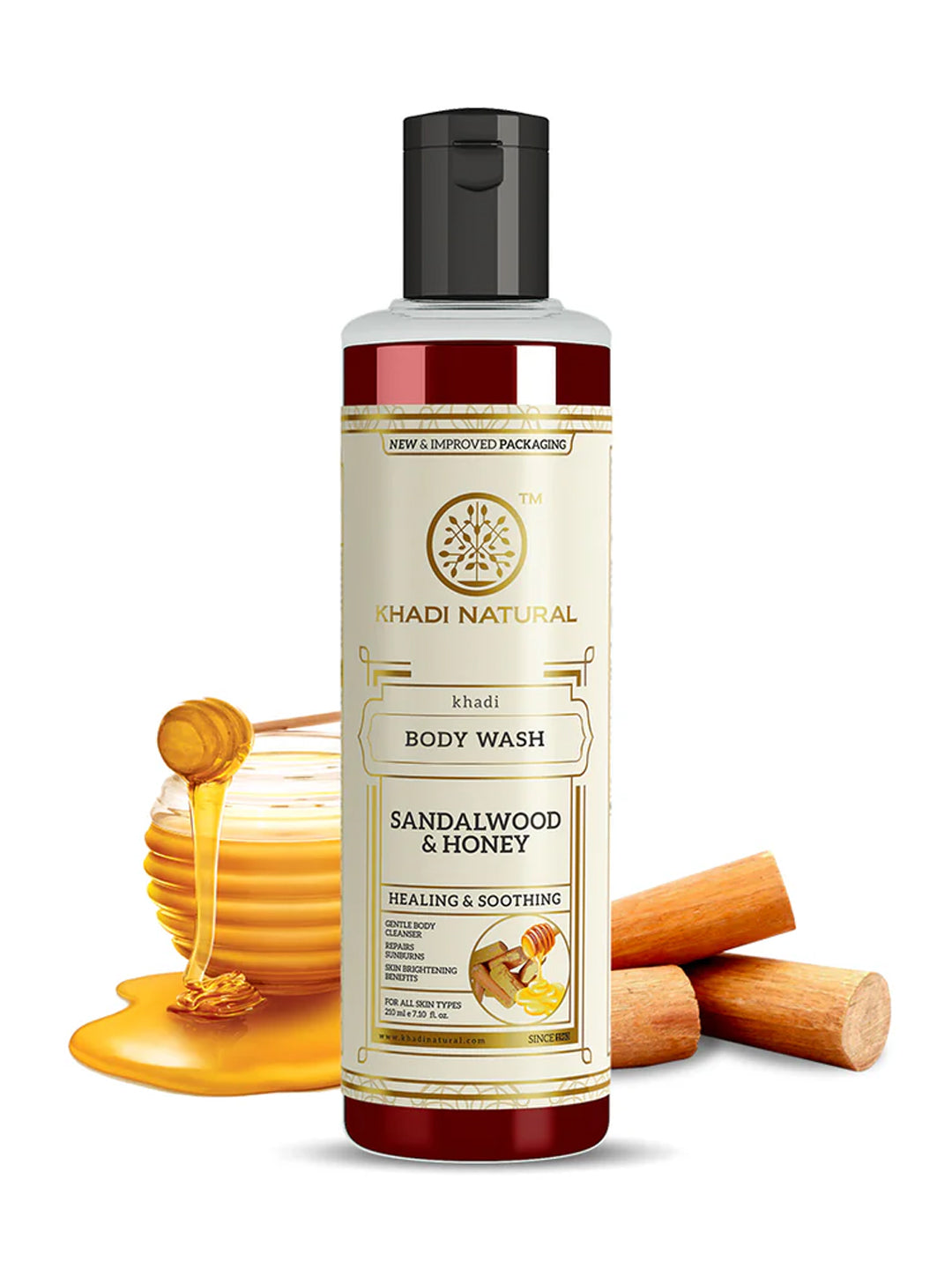 Khadi Natural Sandalwood & Honey Body Wash (210ml)
