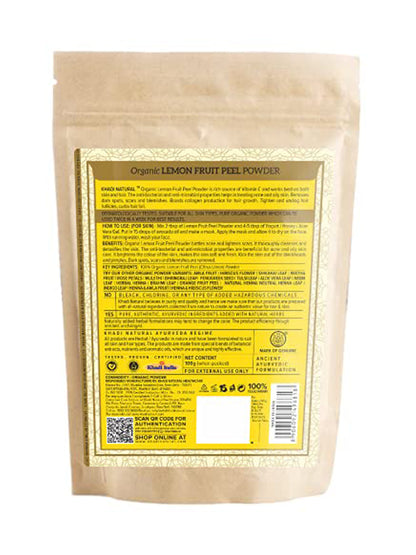 Khadi Natural Organic Lemon Fruit Peel Powder (100g)