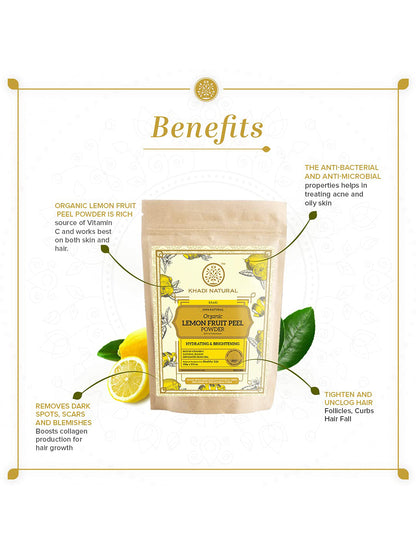 Khadi Natural Organic Lemon Fruit Peel Powder (100g)
