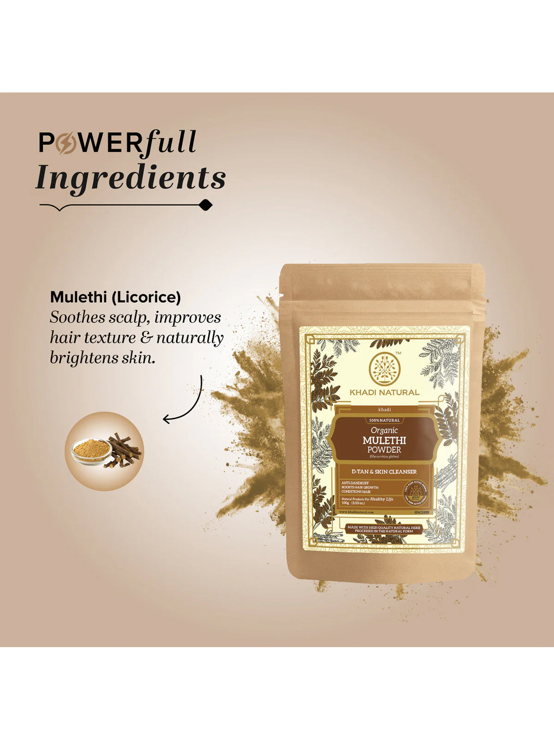 Khadi Natural Organic Mulethi Powder (100g)