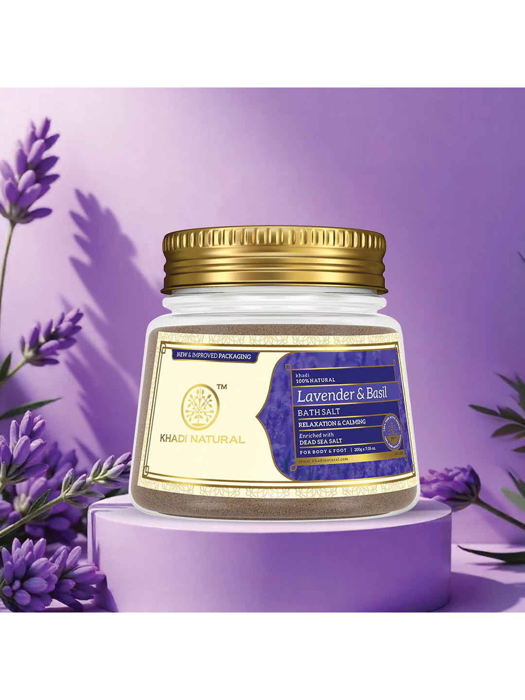 Khadi Natural Lavender & Basil Bath Salt (200gm)