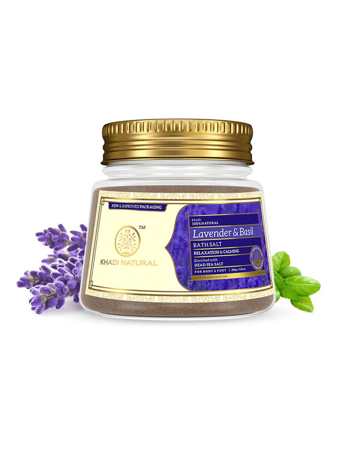 Khadi Natural Lavender & Basil Bath Salt (200gm)