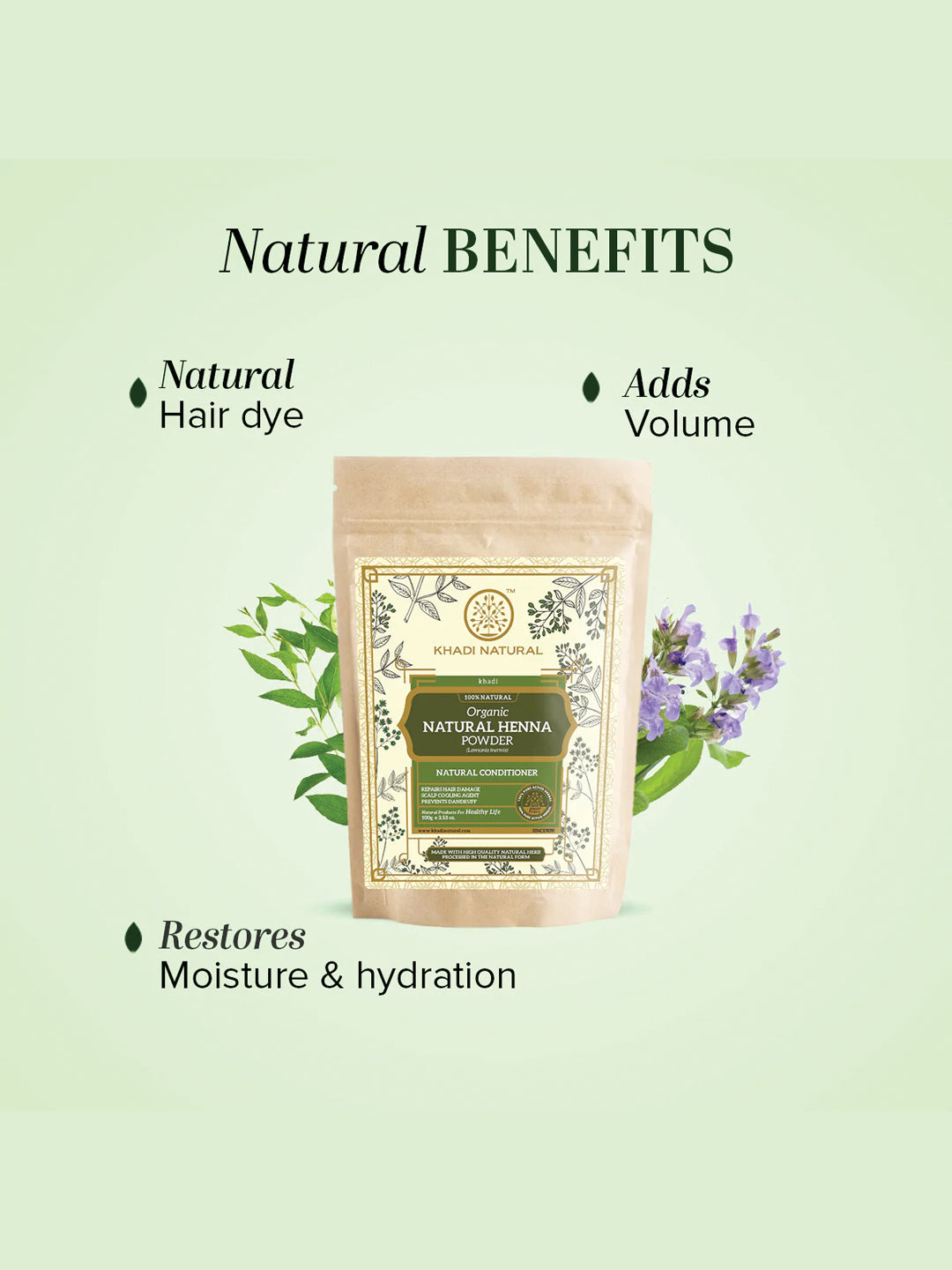 Khadi Natural Organic Natural Henna Powder (100g)