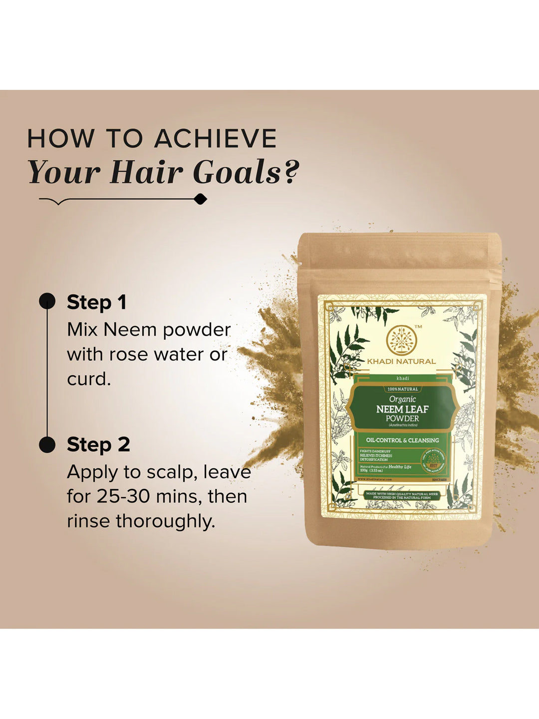 Khadi Natural Organic Neem Leaf Powder (100g)