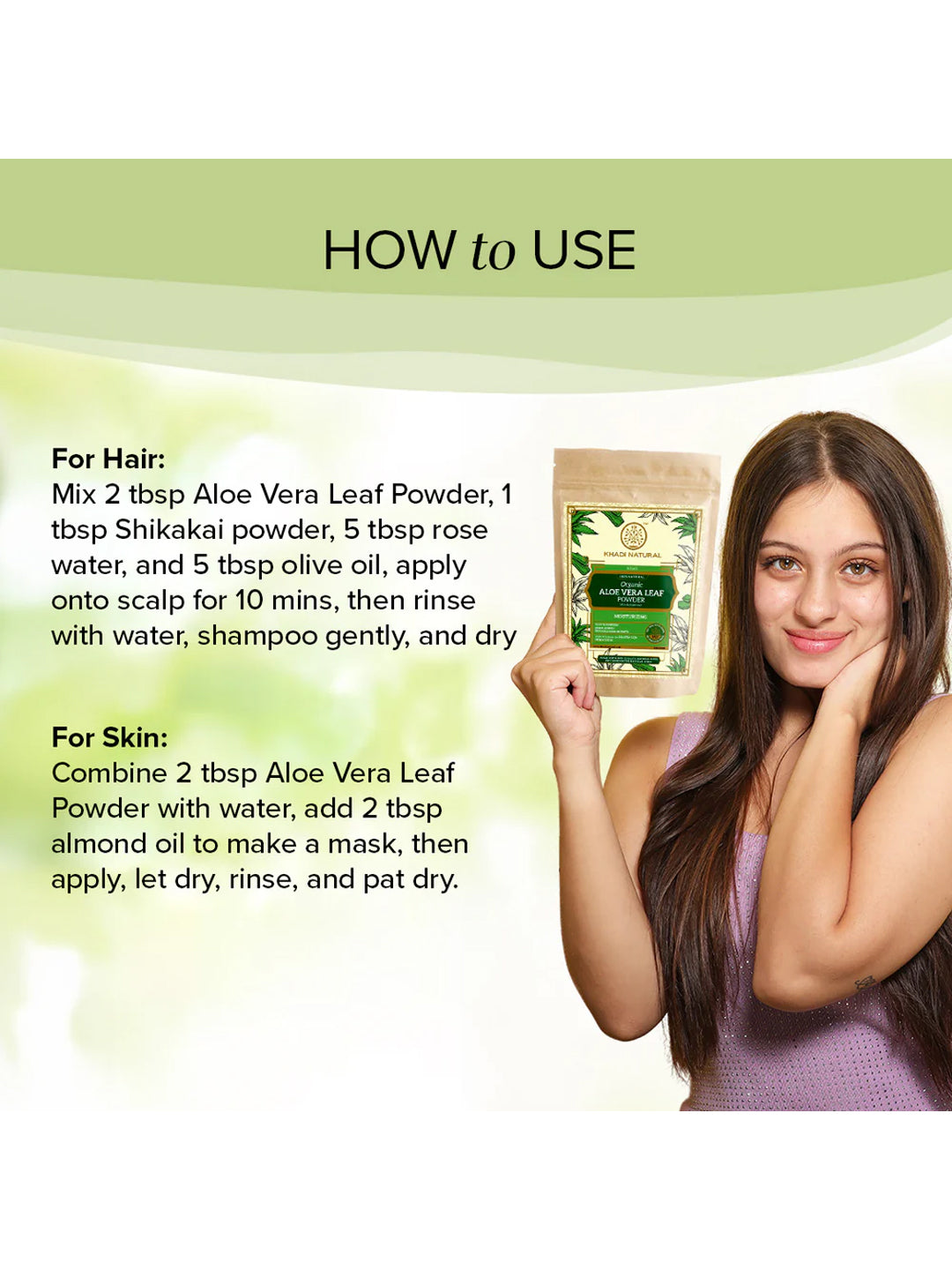 Khadi Natural Organic Aloe Vera Leaf Powder (100g)