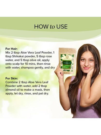 Khadi Natural Organic Aloe Vera Leaf Powder (100g)