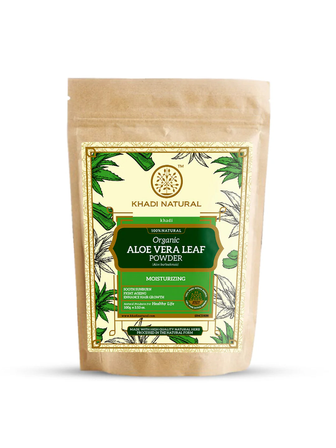 Khadi Natural Organic Aloe Vera Leaf Powder (100g)