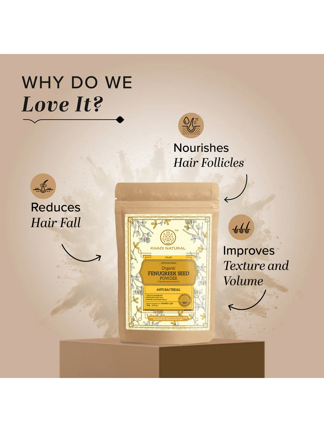 Khadi Natural Organic Fenugreek Seed Powder (100g)