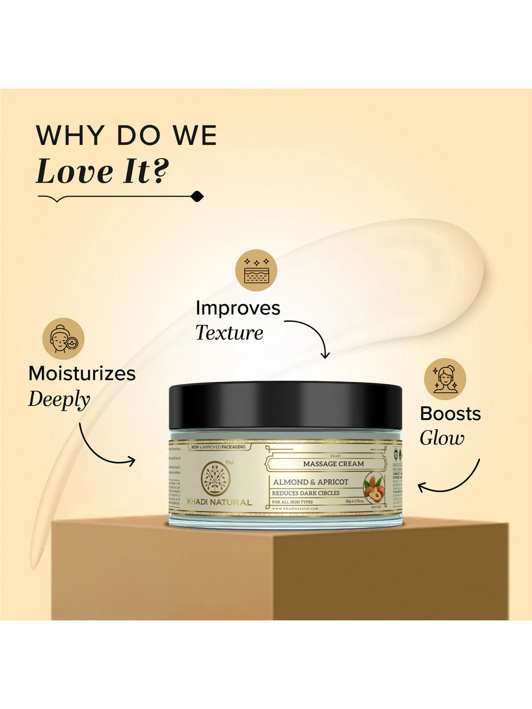 Khadi Natural Almond & Apricot Massage Cream (50g)