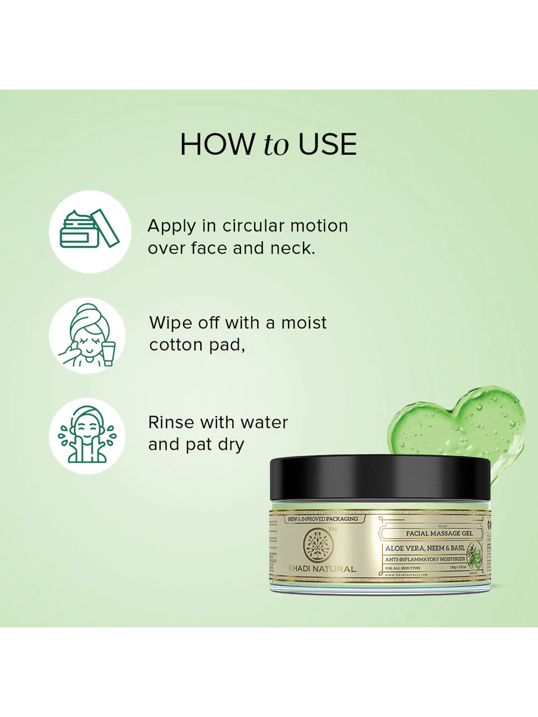 Khadi Natural Aloe Vera, Neem & Basil Face Massage Gel (100g)