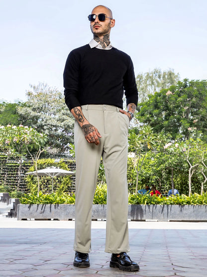 House Of Koala Grey Baggy fit Street Savvy Double Pleated Korean Trousers