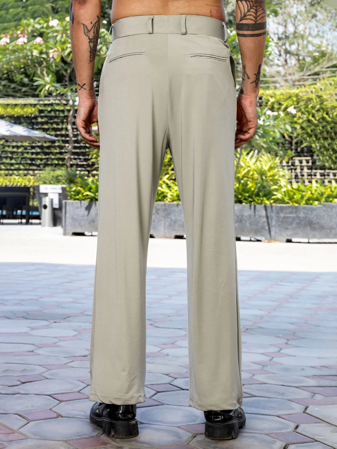 House Of Koala Grey Baggy fit Street Savvy Double Pleated Korean Trousers